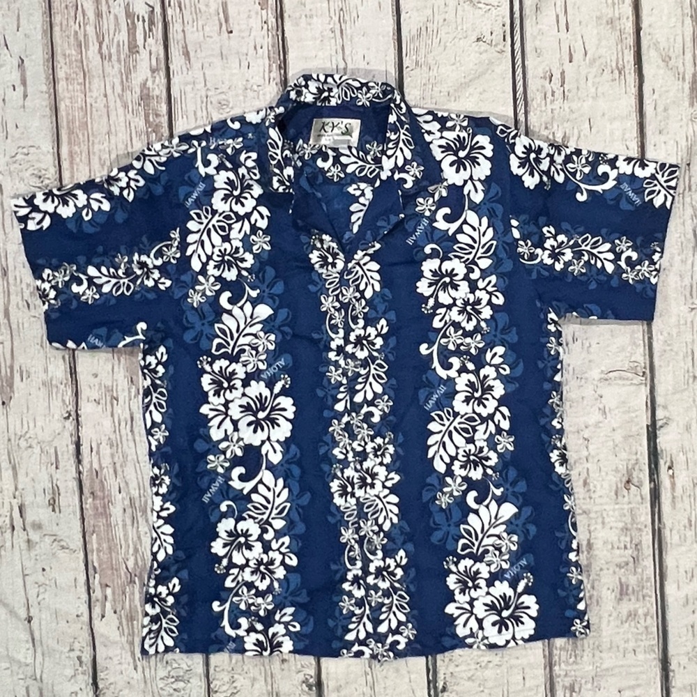 Vintage KY's Hawaiian Hawaii Honeymoon Floral Casual Vacation Button Down Shirt